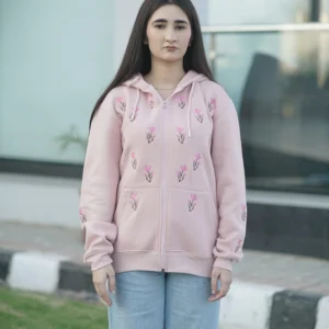 Floral Repeat Embroidered Hoodie -SyfurClothing